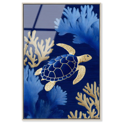 "Oceanic Gleam", impression murale encadrée à impression acrylique encadrée par Art Remedy, cadre argenté, 16 x 24