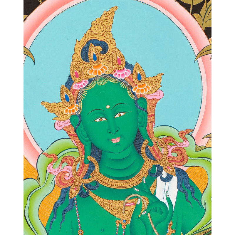 Vert Tara Thangka (Thangka sans brocart)