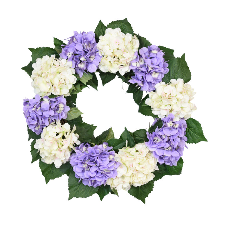 Couronne d'hortensia Athallia, Mauve/blanc