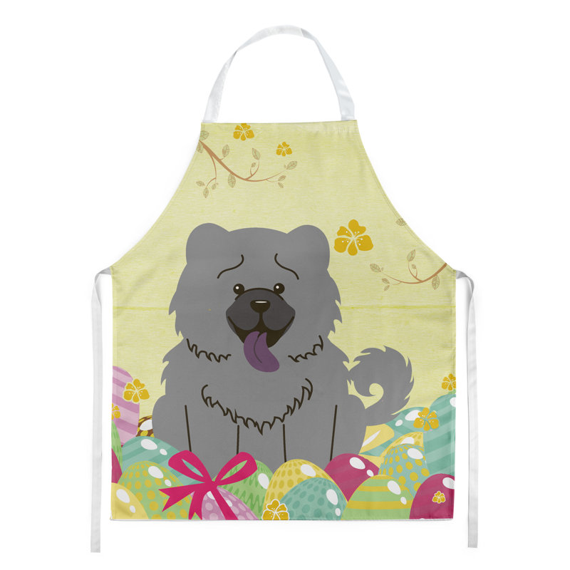 Tablier œufs de pâques, Jaune / Gris, Chow-chow