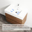 Meuble-lavabo de salle de bain de 30 po avec lavabo en résine et 2 tiroirs à fermeture en douceur. Fixation murale, moderne. Fabrication en contreplaqué pour la durabilité, base contemporaine. Base-1160996037-1160996036