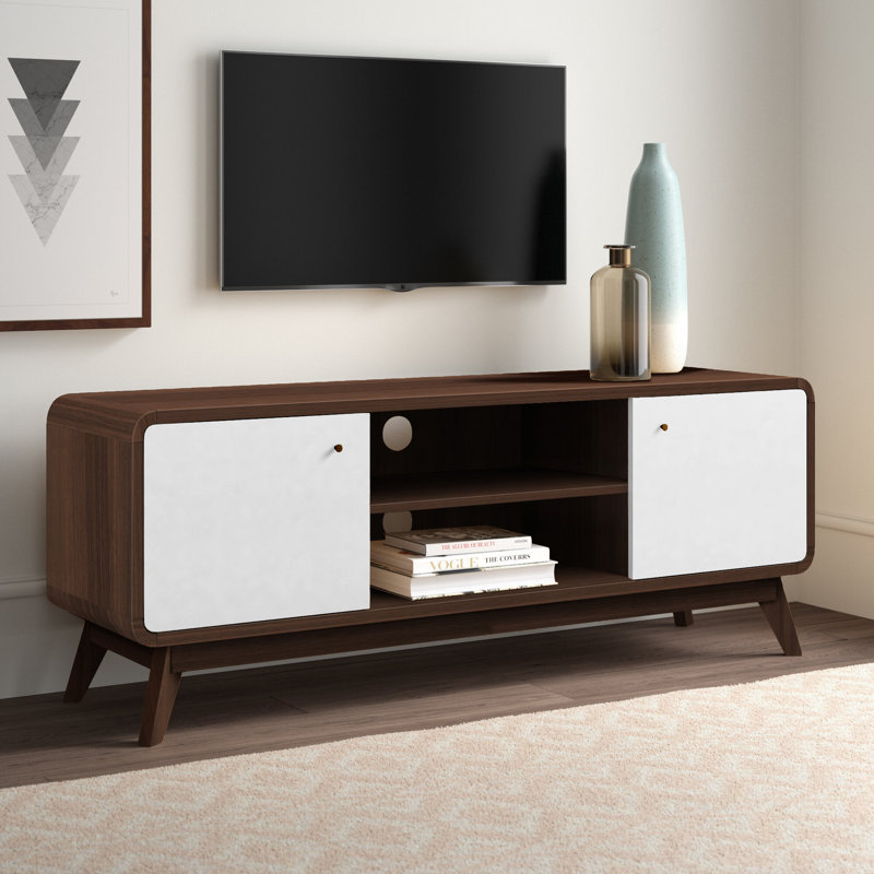 Justine TV Stand for TVs up to 60", Walnut/White