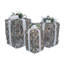 Pre-Lit Artificial Rattan Giftbox Set of 3
