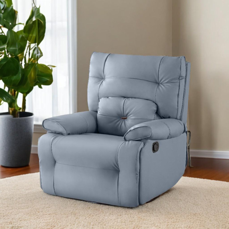 Fauteuil inclinable pivotant en similicuir Nolff, Bleu