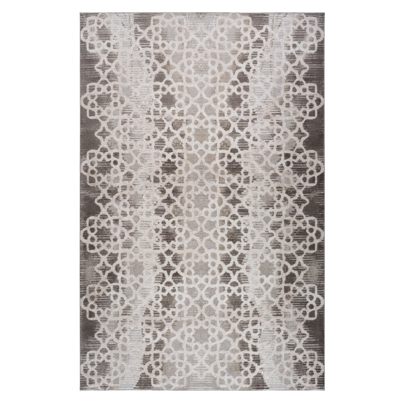 5' X 8' Brown and Beige Abstract Distressed Area Rug
