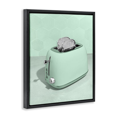 Grille-pain disco sur cadre flottant vert, design par Lish Creative