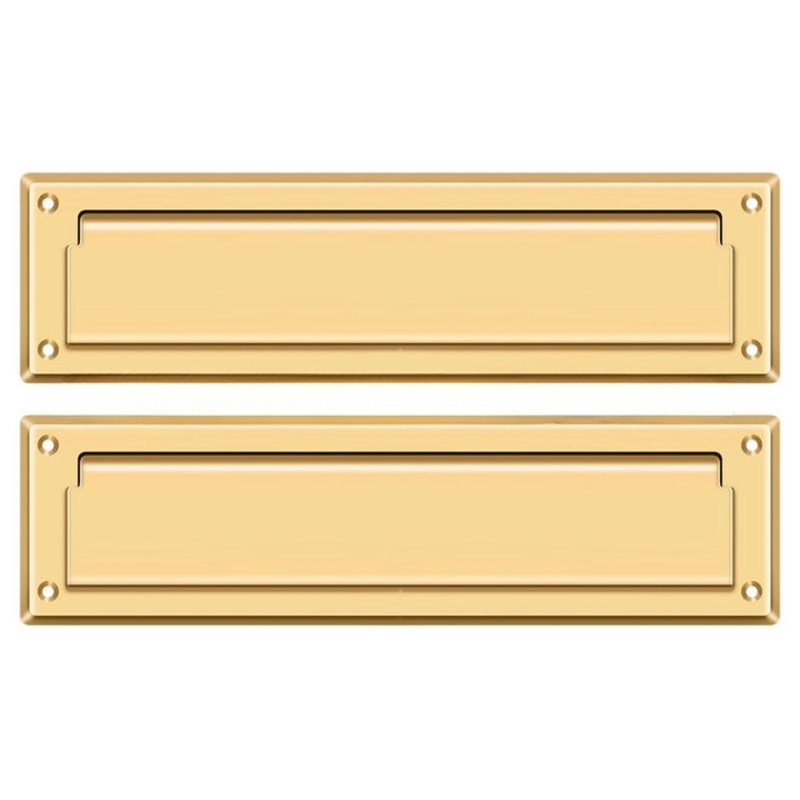 Deltana MS212CR003 Mail Slot 13-1/8" with Interior Flap in PVD Polished Brass, PVD Polished Brass