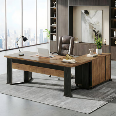 70.86" Executive Desk And 41.93" Mobile Lateral File Cabinet, L-Shaped Home Office Desk 2 - Piece Set by 17 Stories