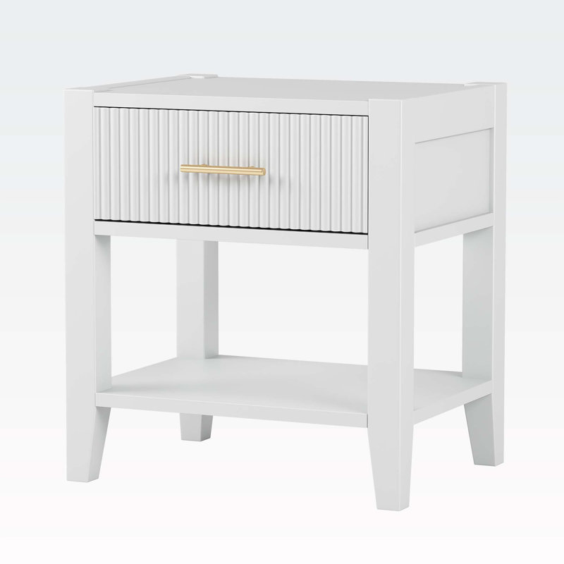 Burtha 1 -Drawer Accent Cabinet, White