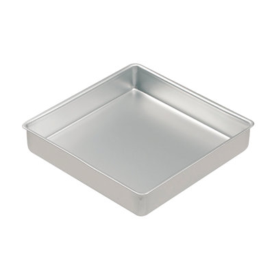 Samuel Groves Mermaid silver anodised square cake tin, fixed base