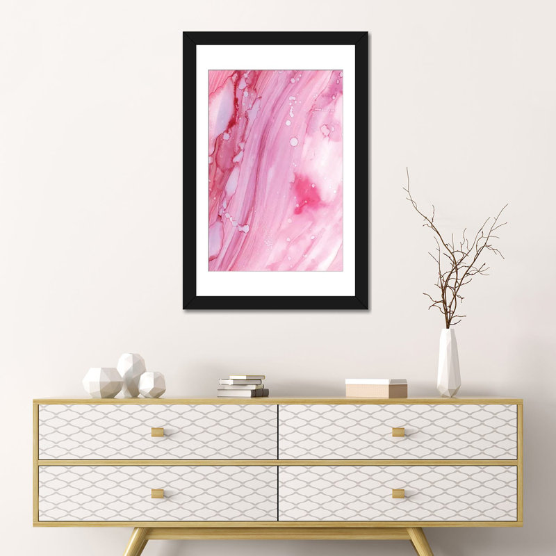 «Pink Galaxy», impression sur toile, H 24 po x l 16 po x P 1 po, Papier d'art encadré noir, Blanc