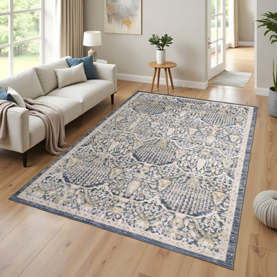 Tapis bleu marine / doré Goulart