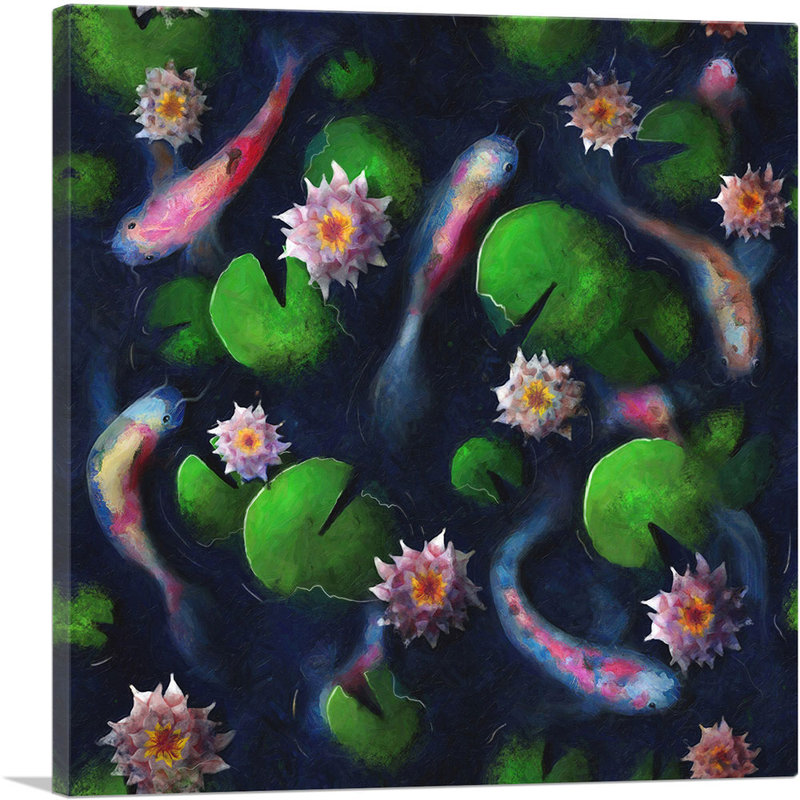 Reproduction d'art sur toile Koi Carp, H 26 po x l 26 po x P 1,5 po