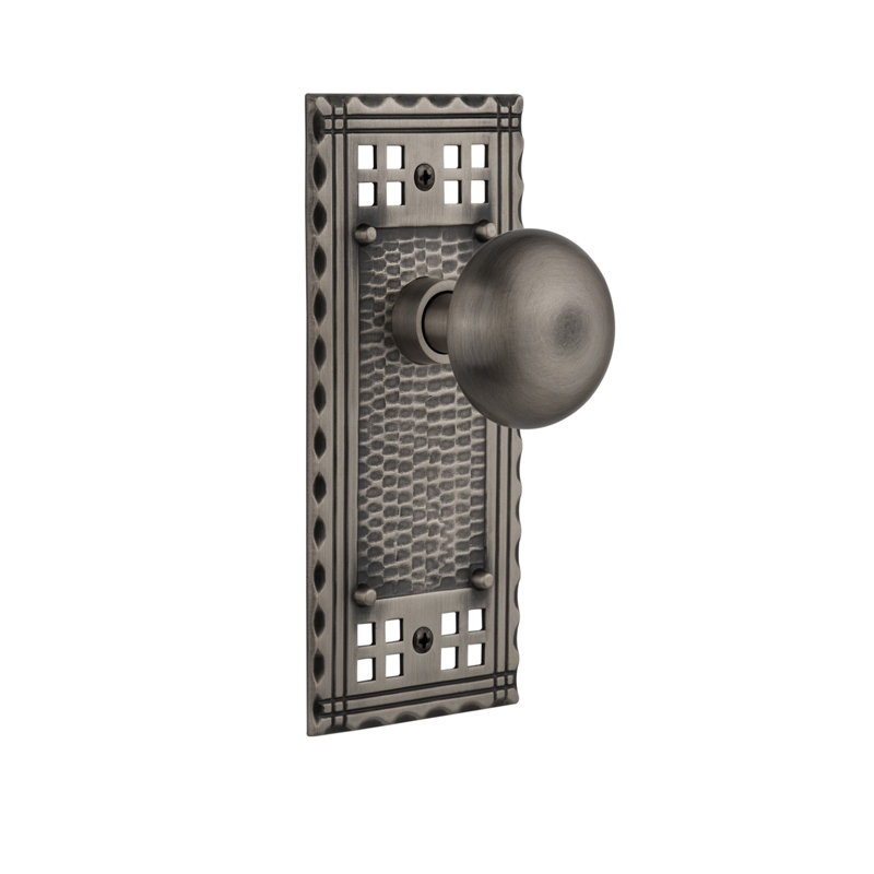Craftsman Plate with New York Door Knob, Antique Pewter