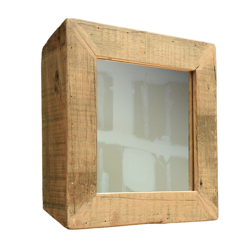 Small Square Reclaimed Wood Floating Shelf