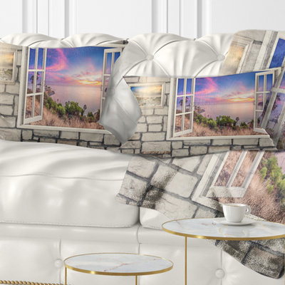Coussin paysage avec fenêtre