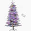 Arbre de Noël artificiel pin de montagne 6,5 pi pré-éclairé, arbre de Noël enneigé, arbre de Noël à charnière avec 400 lumières DEL et 990 branches pour la décoration des fêtes, vert