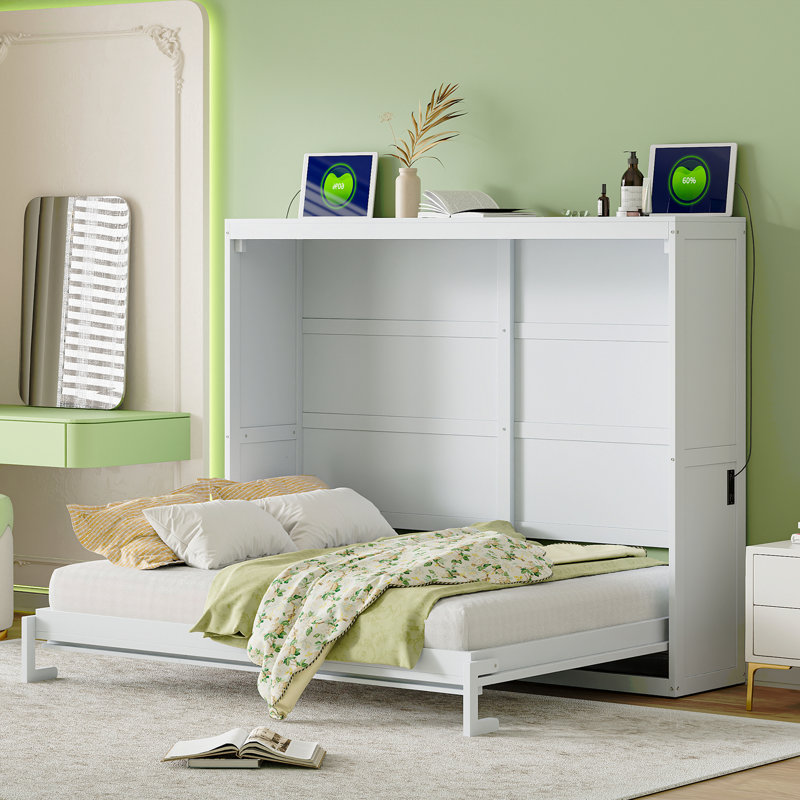 Queen  Size Murphy Bed Wall Bed, Queen, White