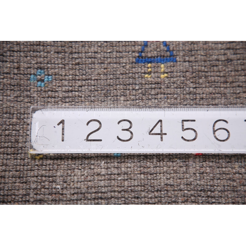 Tapis tribal gris Gabbeh 9 x 12