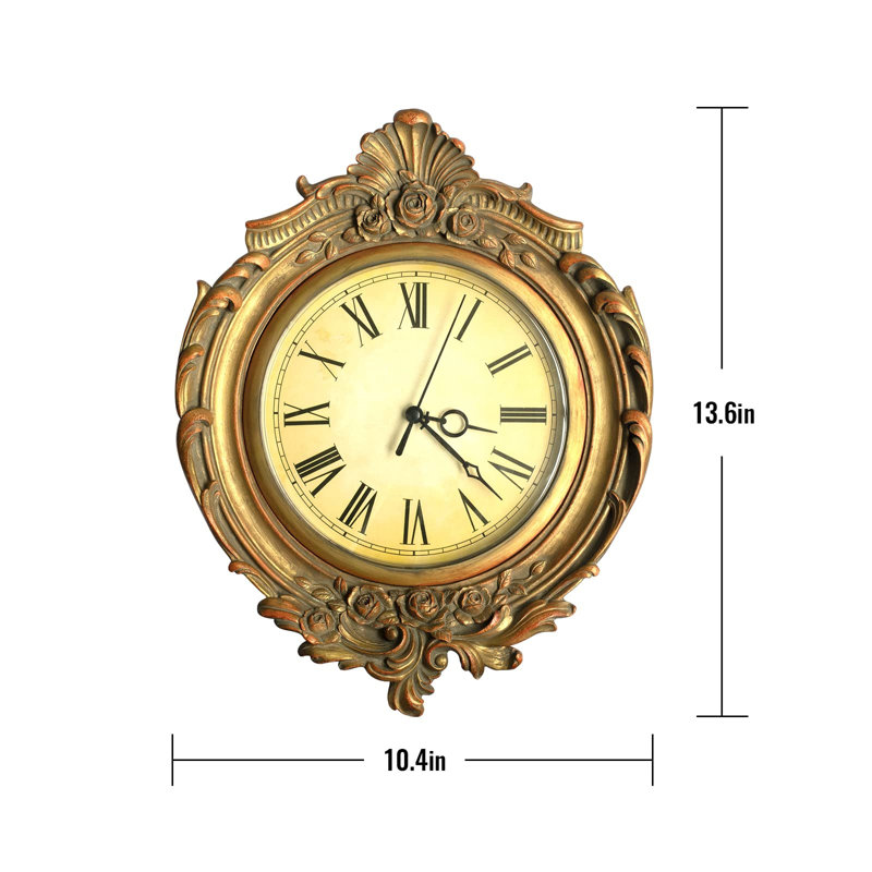 Hilburn Wall Clock, Gold