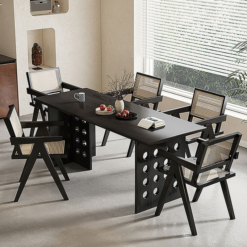 Table de salle à manger Retro, 29.53”H x 55.12”L x 27.56”W, Noir