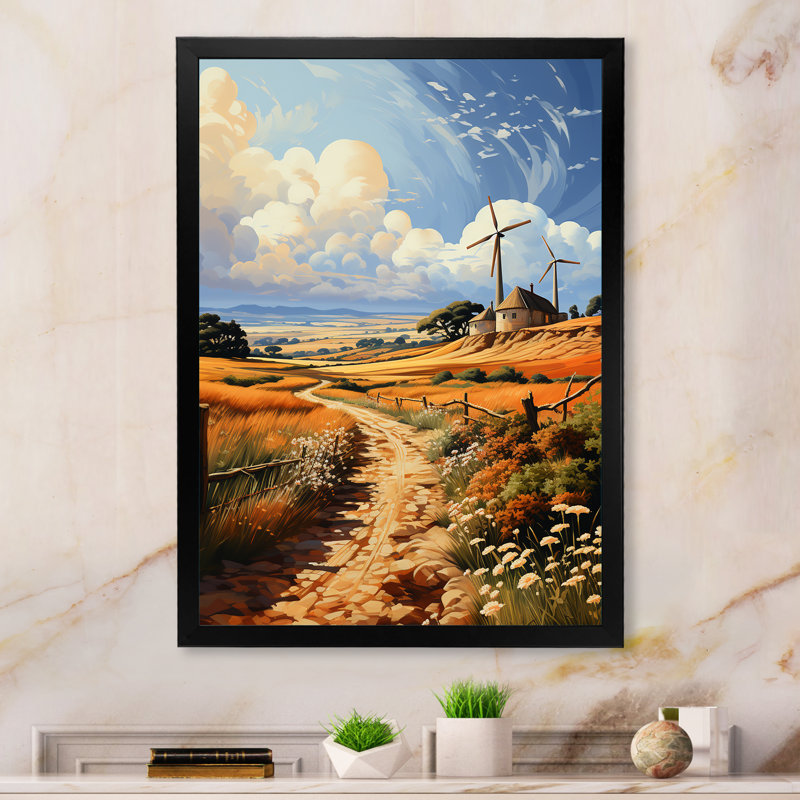 "Wind Turbines", impression sur toile encadrée, Cadre simple noir, H 32 po x l 16 po x P 1 po