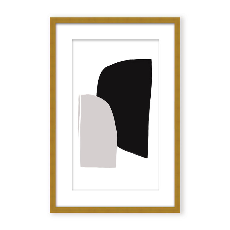 Abstractions No 5 Print by Anastasia Sawall, 36" H x 24" W x 1.125" D, Beige, Framed Matted Print