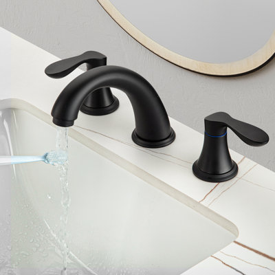 Bathroom Faucet, 8 Inch Bathroom Faucets for Sink 3 Hole, Widespread Brushed Nickel Bathroom Faucet with Pop up Drain and cUPC Non-toxic Hose
