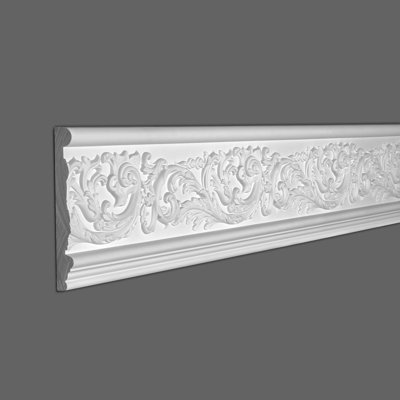 7-1/16 in x 1 in x 96 in Floral Scroll Polyurethane Frieze Moulding Pro Pack 16 LF