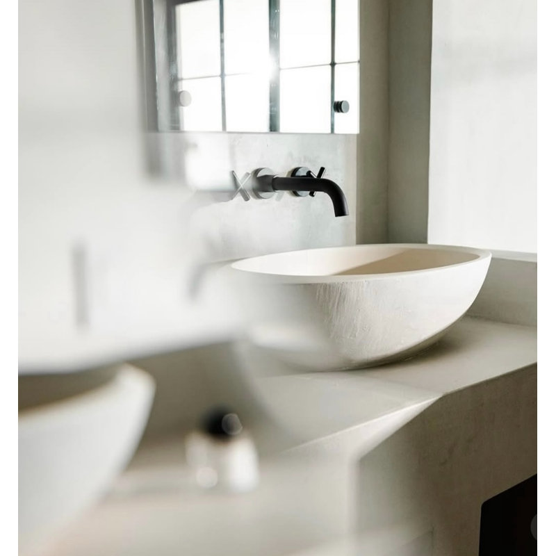 Lavabo vasque blanc texturé blanc / blanc / blanc l 24 po x l 13,8 po Vast Studio, Blanc