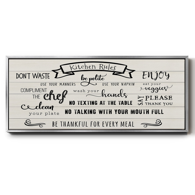 Rules of the Kitchen - Toile encadrée, H 20 po x l 50 po