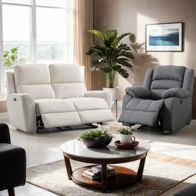 Ensemble de salon inclinable 2 pièces Drewry, Gris