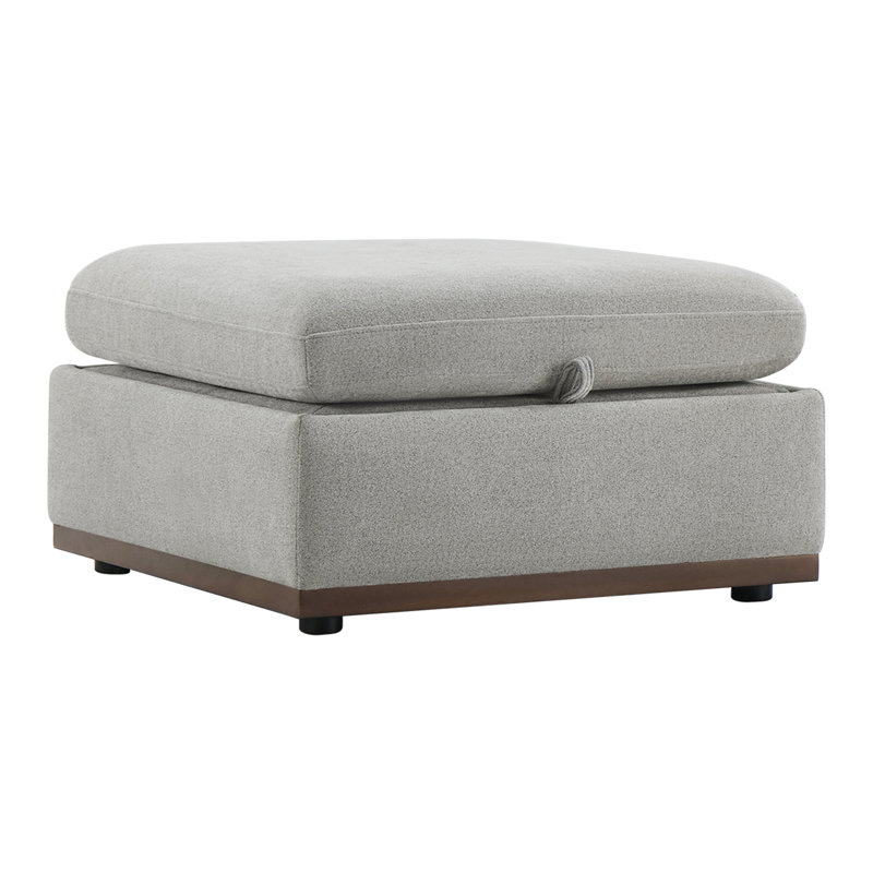Sayette Upholstered Storage Ottoman, Dove Grey