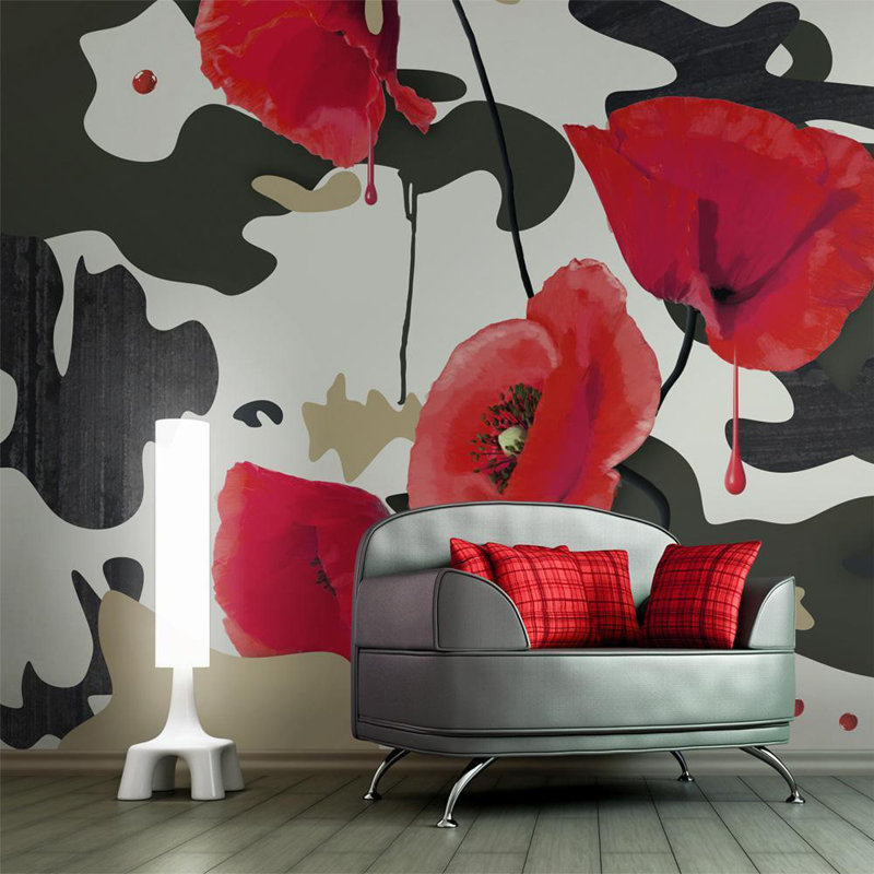 Floral Wall Mural, 90" L x 118" W