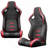 2PC Universal Bucket Racing Seats Red Stitch Red PVC Leather Reclinable Carbon Look Leather Back With Adjustor Slider(Not Including Seat Bracket ) 1 Box Of 2 Pieces