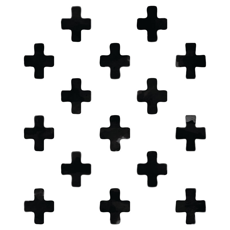 Asher Black Crosses - Wrapped Canvas Print, 51cm H x 51cm W x 3.8cm D