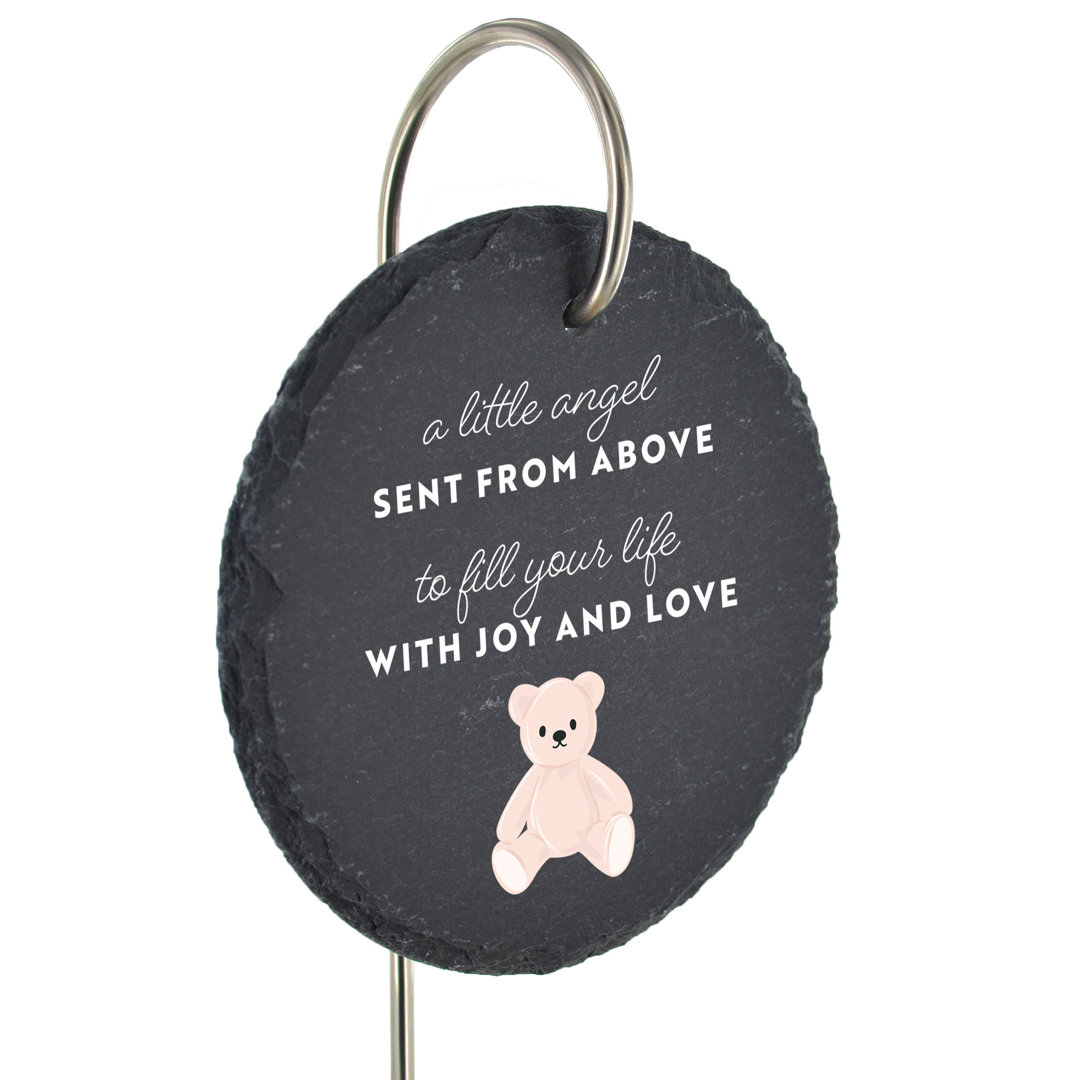 Brajon Waterproof Slate Circle Grave Marker People Memorial Plaque