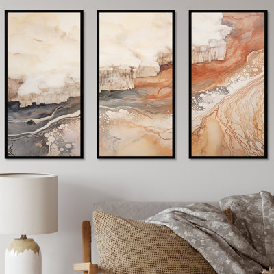 Minimalisme Geyser Landscape Tranquility I - ensemble d'art mural sur toile Geyser