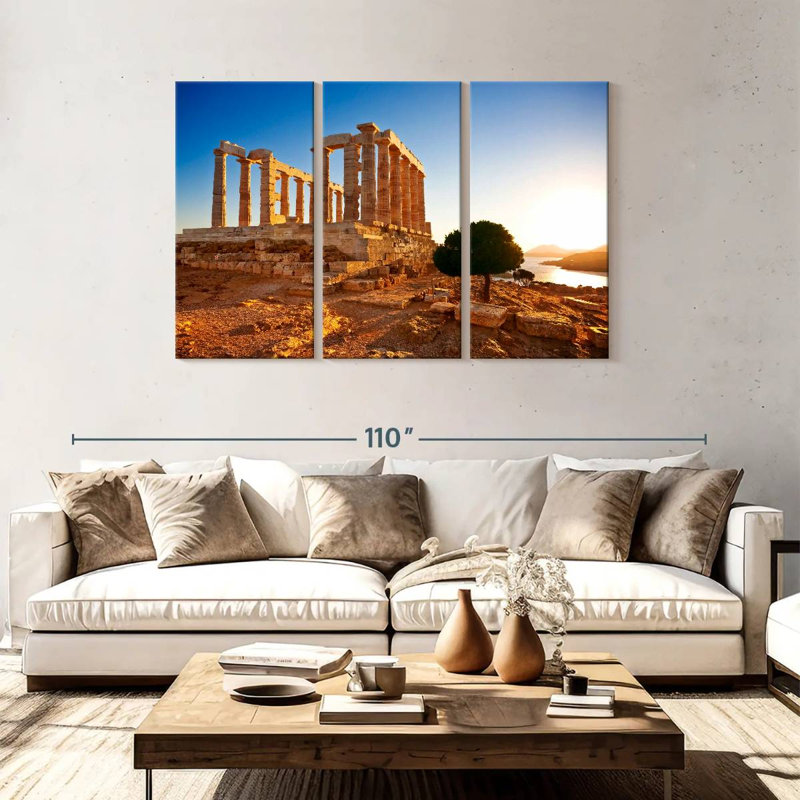 Temple Of Poseidon In Sounion, 48" H x 74" W
