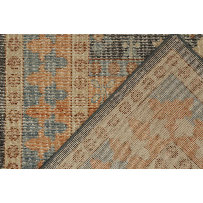 Distressed Homage Hand Knotted Wool Geometric Area Rug, Rectangle 10' x 14'