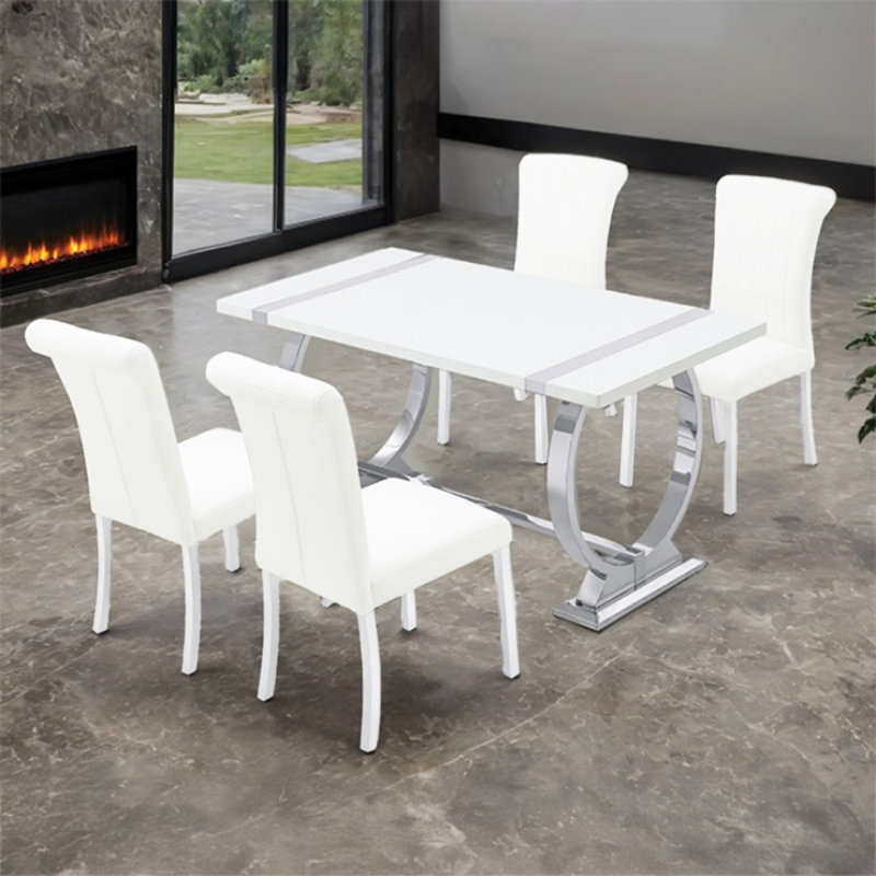 Fynn Dining Table, Silver