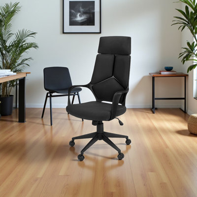 Gamada Adjustable Height Polyester Office Chair, Black 49.54'' H X 23.85'' W X 23.85'' D