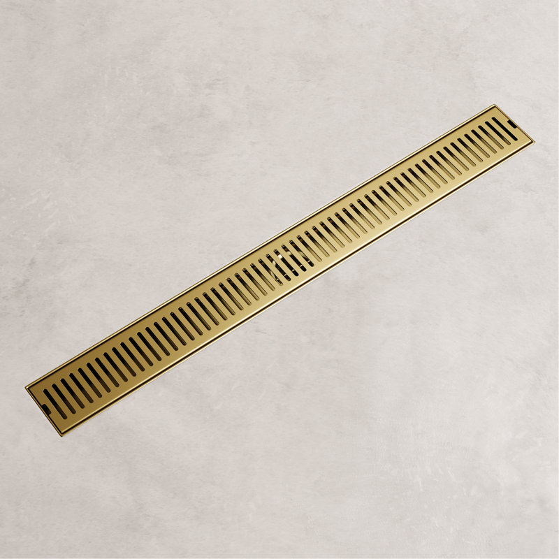 Drain de douche à grille rectangulaire Elan, Or brossé mat