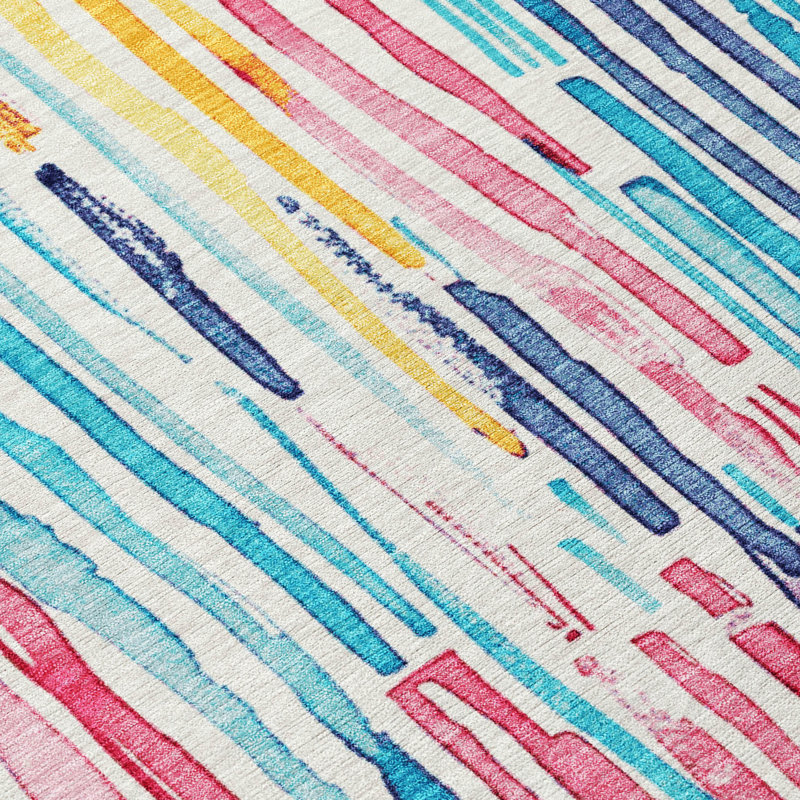 Tapis extérieur lavable à rayures 8 po