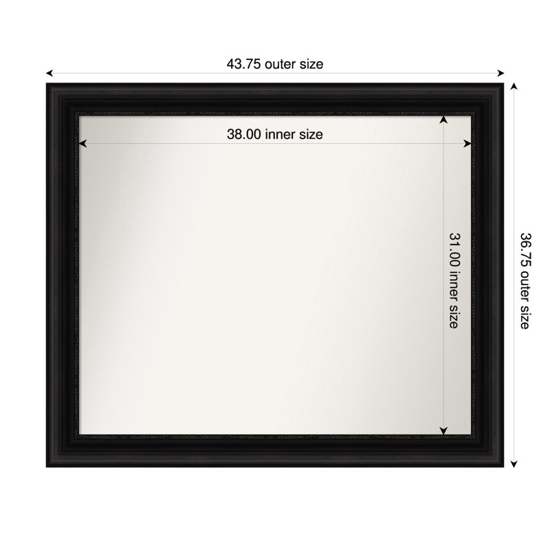 Miroir mural Senaiya, Rectangle, 36,75 po x 43,75 po