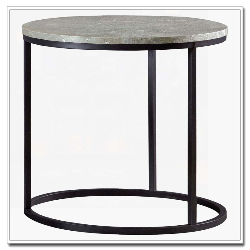 Table de bout grise et gris acier