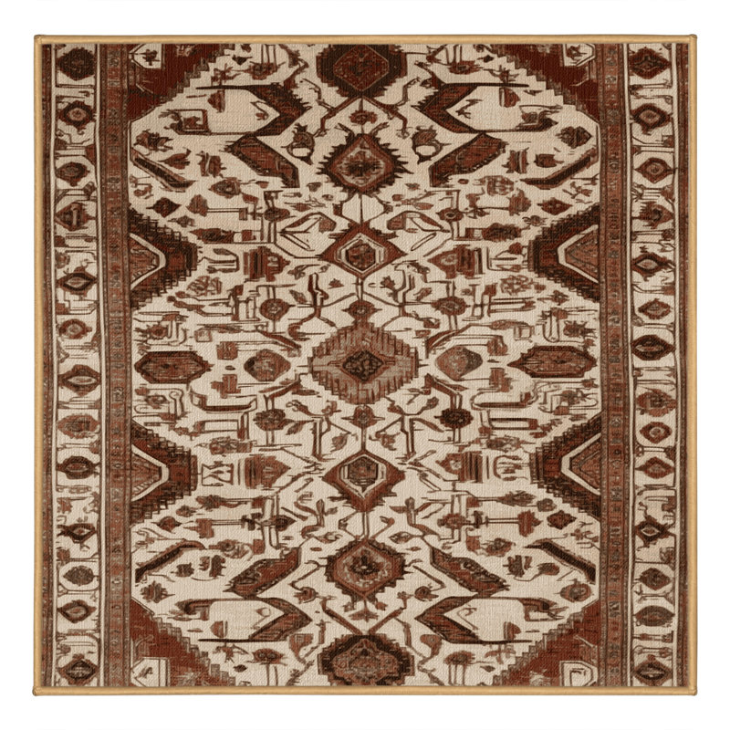 Tapis brun lavable à la machine, Carré 4 pi