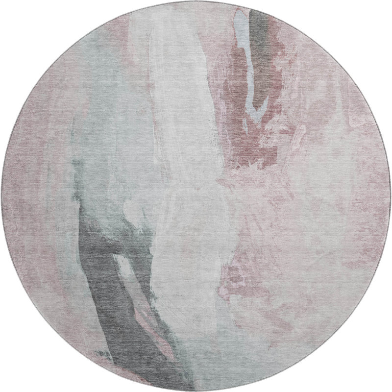 Premium Machine Washable Mouton Abstract Rug, Round 8'