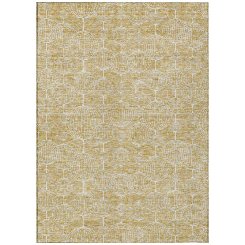 Tapis intérieur lavable à motif géométrique 9 pi x 12 pi ivoire