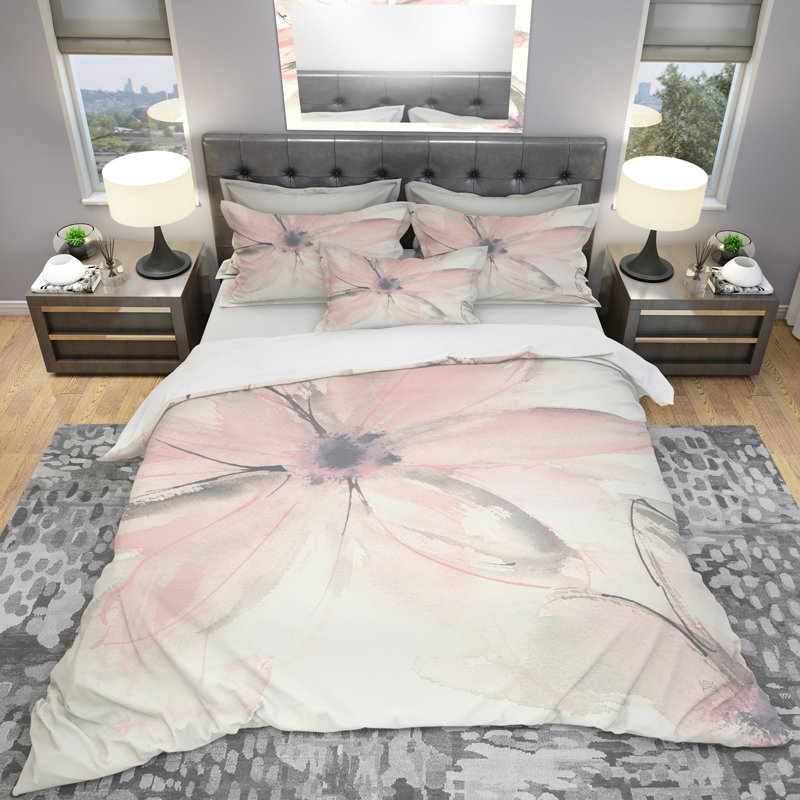 Ensemble de housse de couette Pink Shabby Floral II - Shabby Elegance - Microfibre de polyester